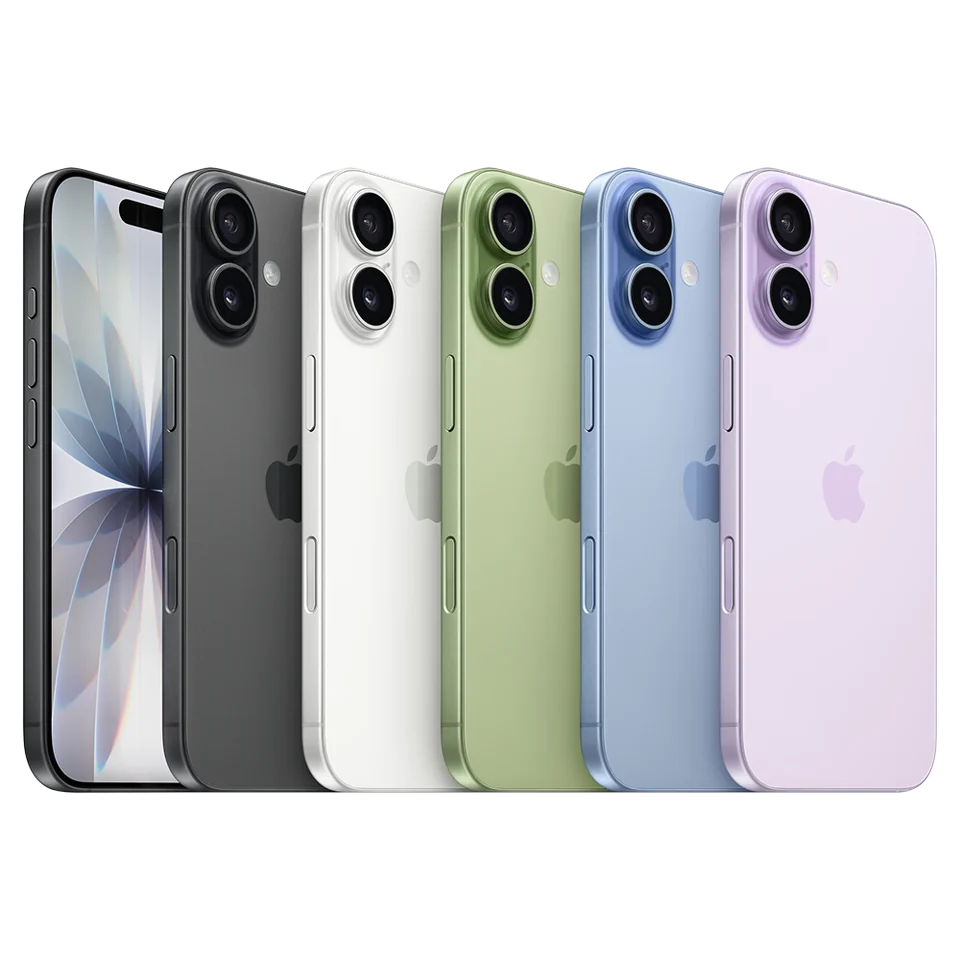 iPhone 17 em diferentes cores e ângulos.