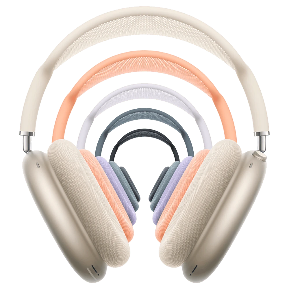 AirPods Max USB-C em diferentes cores, na composição oficial da Apple.